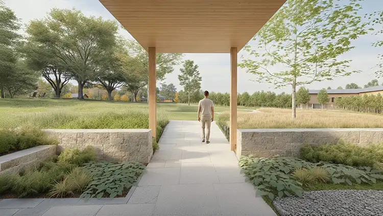 GROUNDS FROM MEDITATION HALL750 Seven Oaks